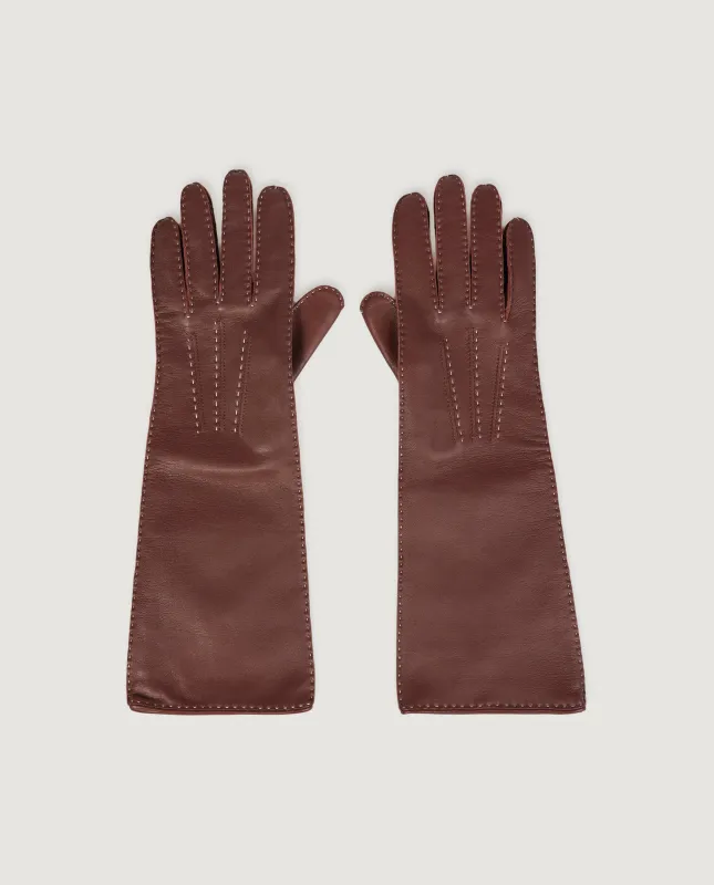 Lange Lederen Handschoenen - Bruin sold by Pauw Amsterdam