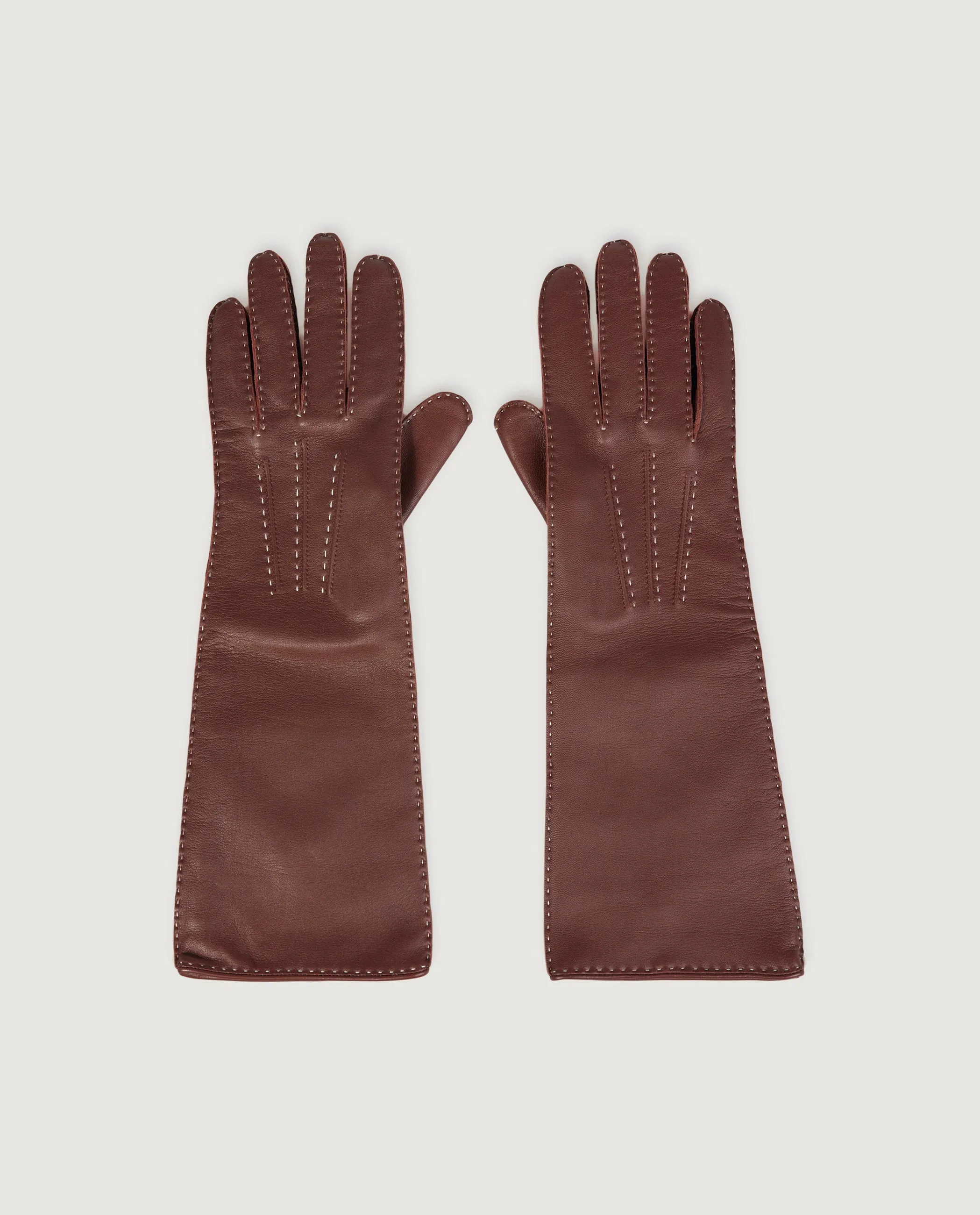 Lange Lederen Handschoenen - Bruin sold by Pauw Amsterdam