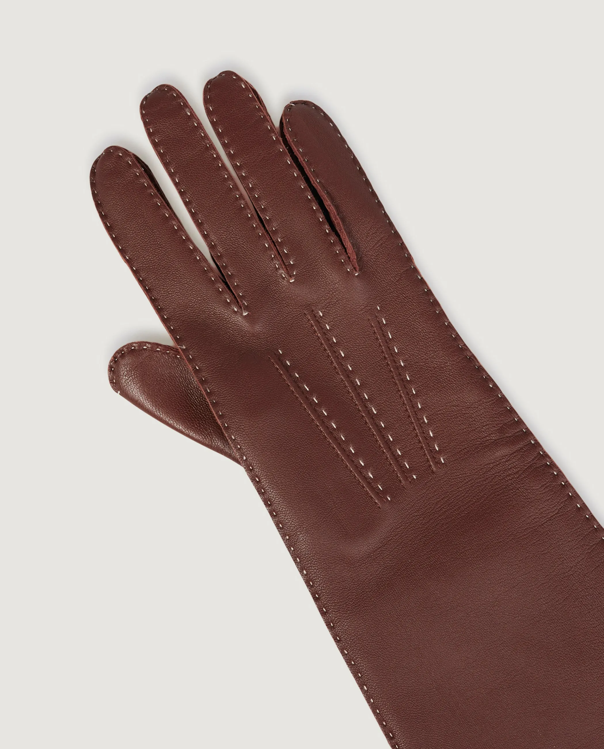 Lange Lederen Handschoenen - Bruin sold by Pauw Amsterdam product image thumbnail 3