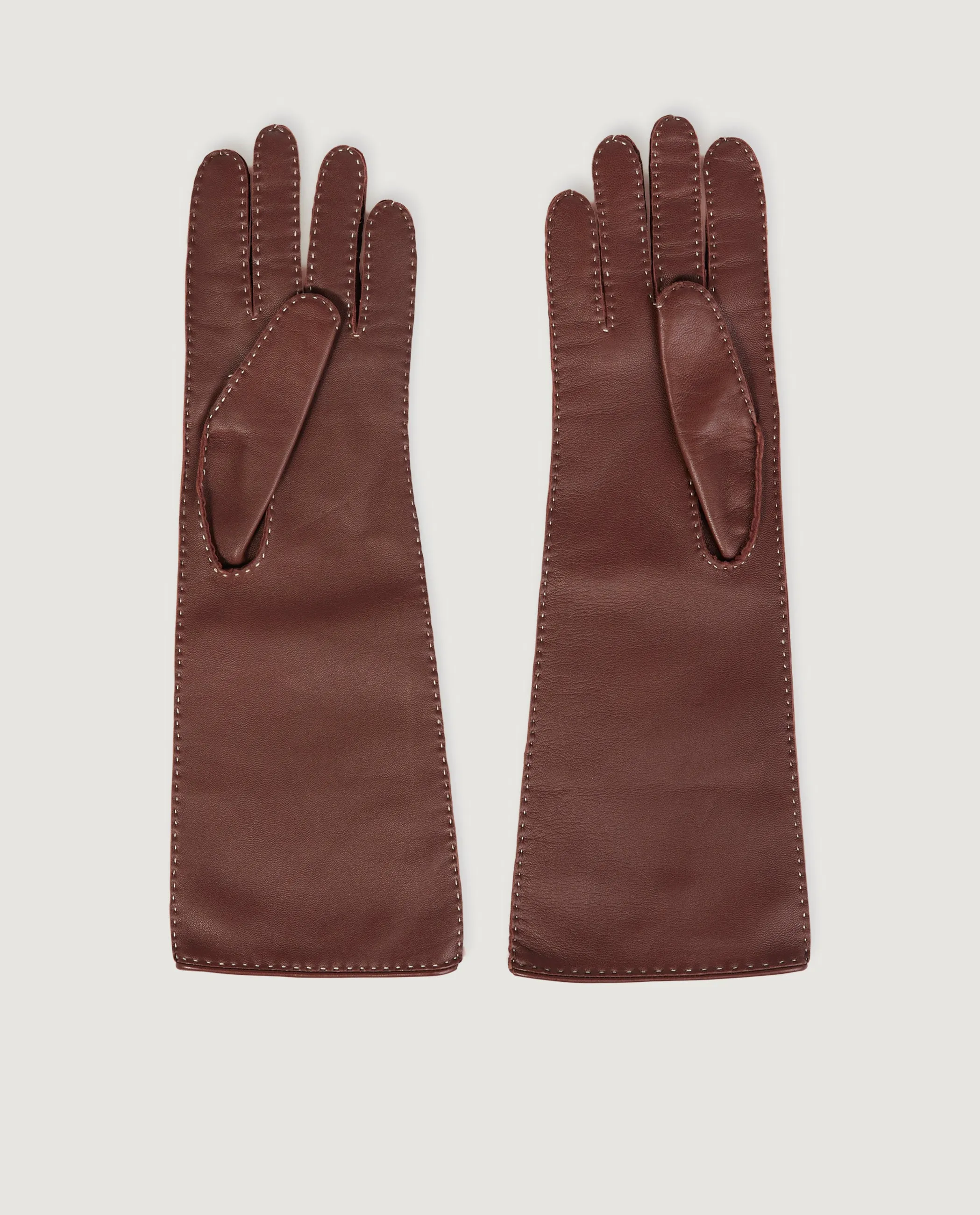 Lange Lederen Handschoenen - Bruin sold by Pauw Amsterdam product image thumbnail 4