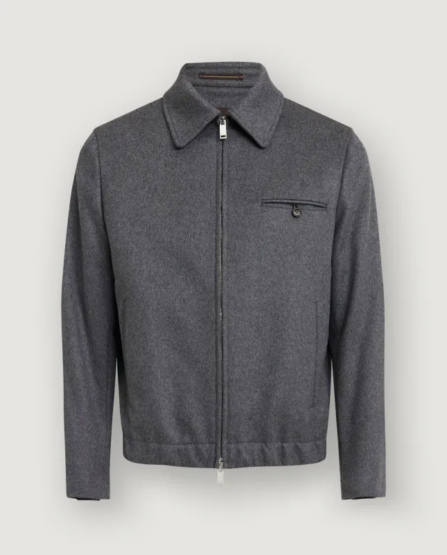 Wol Cashmere Blouson Jack - Grijs sold by Pauw Amsterdam