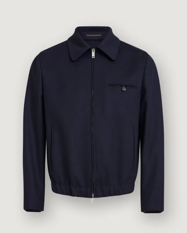 Wol Cashmere Blouson Jack - Donkerblauw sold by Pauw Amsterdam