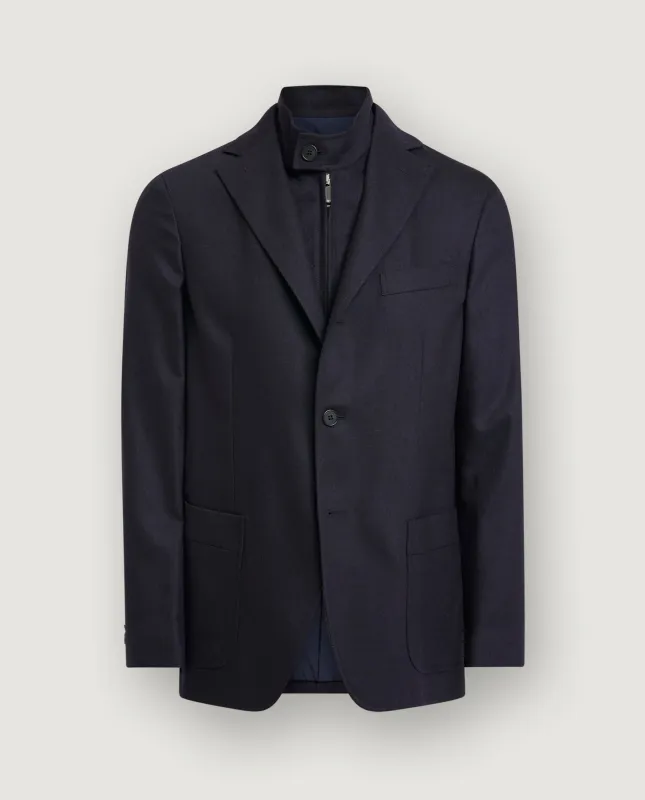 Technisch Wol Cashmere Jasje - Donkerblauw made by Incotex