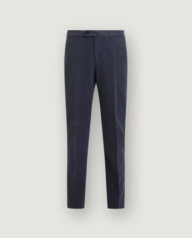 Katoen Stretch Chino - Donkerblauw made by Incotex