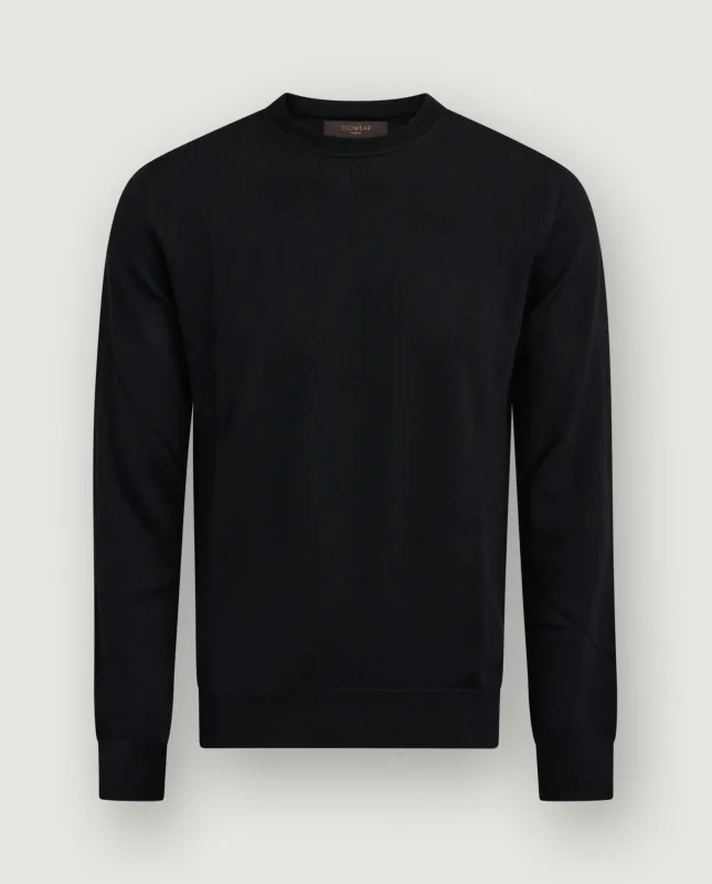 Wollen Crewneck Trui - Zwart sold by Pauw Amsterdam