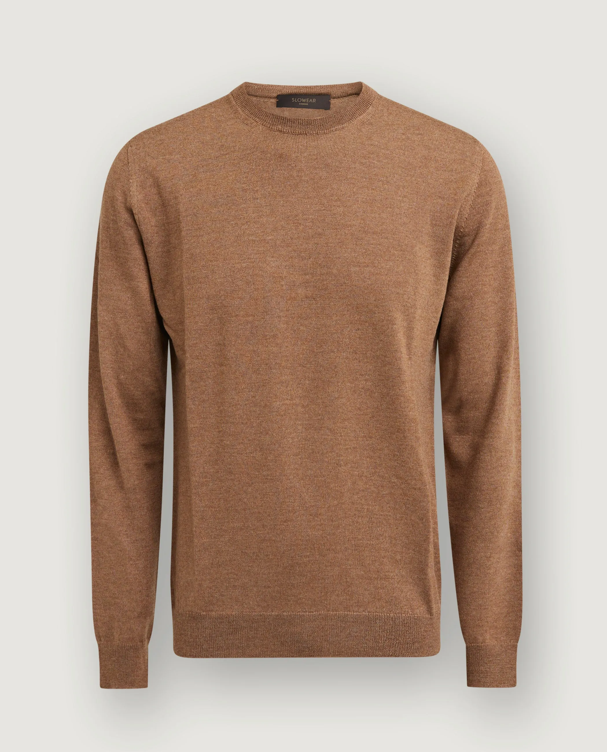 Wollen Crewneck Trui - Lichtbruin sold by Pauw Amsterdam
