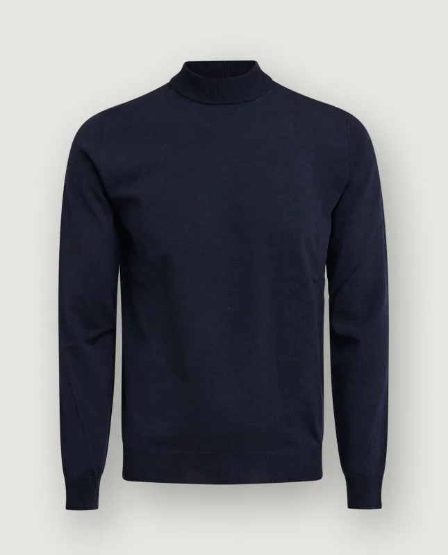 Wollen Mock Nek Trui - Donkerblauw sold by Pauw Amsterdam