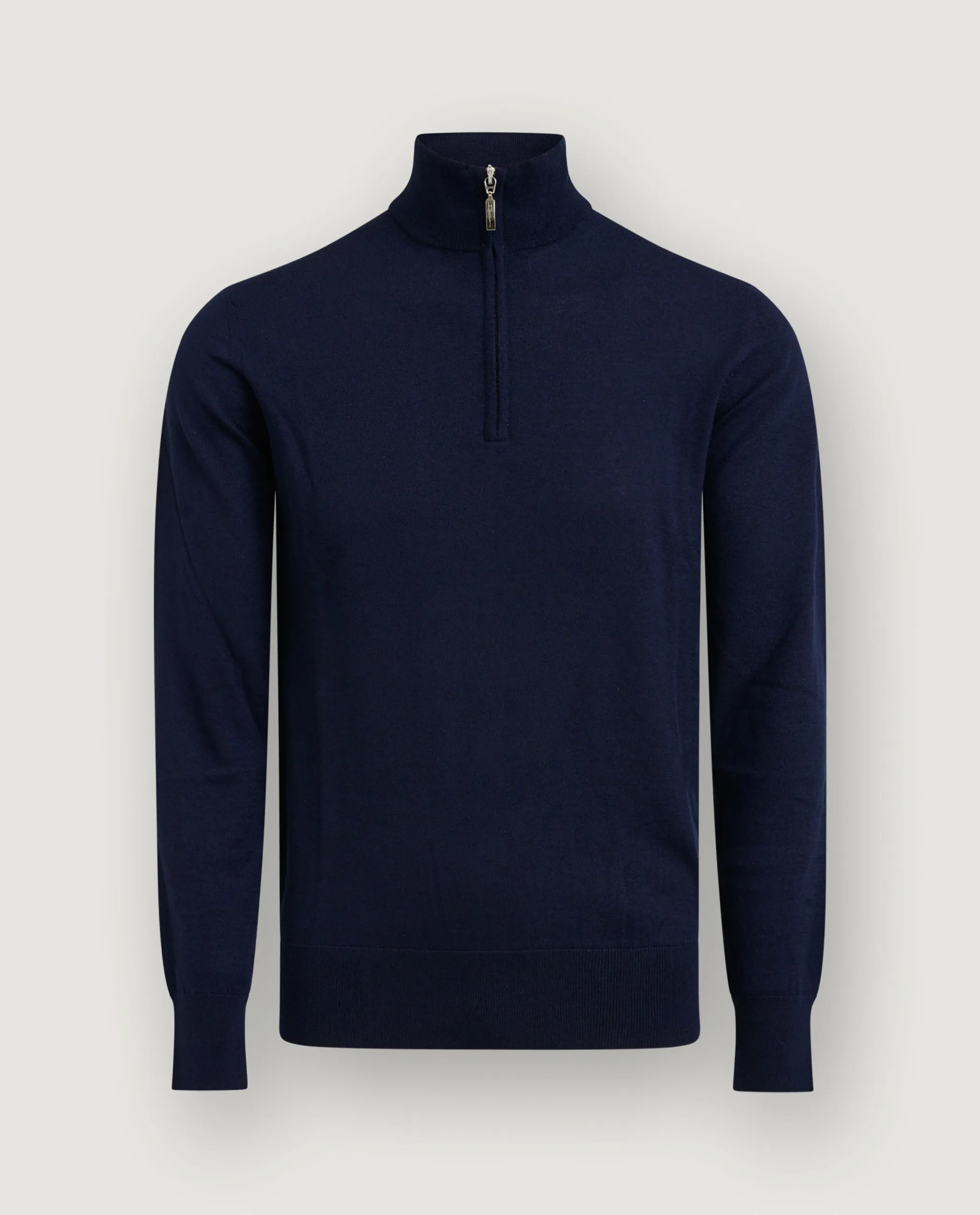Lichtgewicht Cashmere Half-Zip Trui - Donkerblauw sold by Pauw Amsterdam