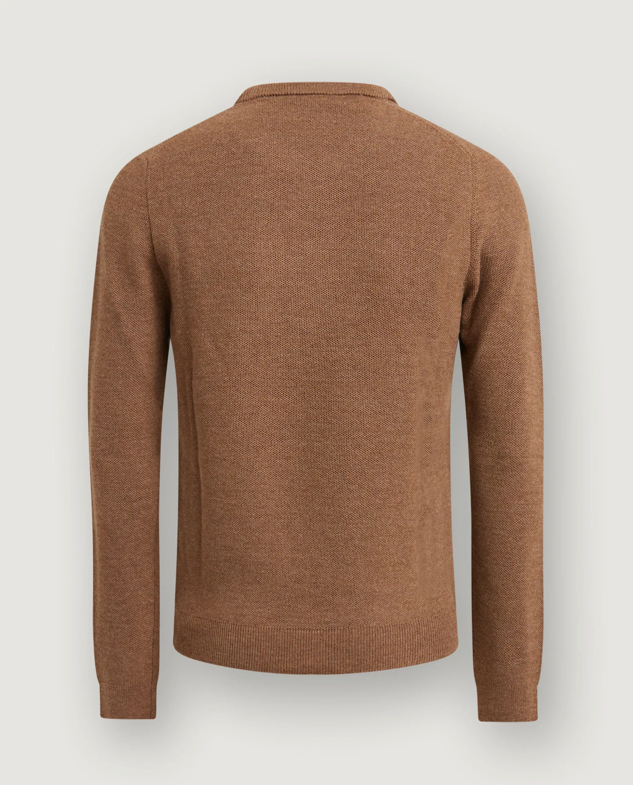 Wol Pique Ronde Hals Trui - Lichtbruin sold by Pauw Amsterdam product image thumbnail 3