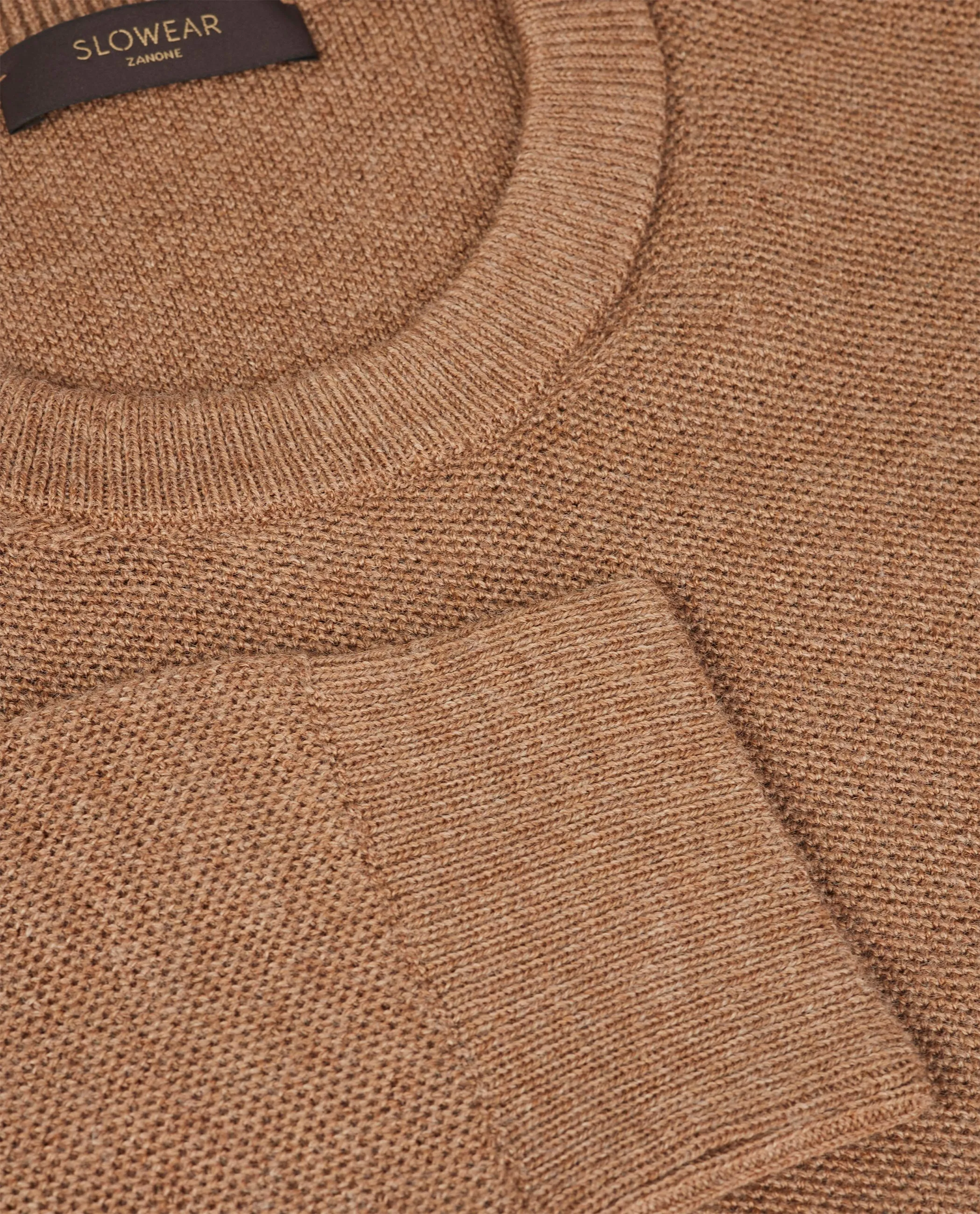 Wol Pique Ronde Hals Trui - Lichtbruin sold by Pauw Amsterdam product image thumbnail 4