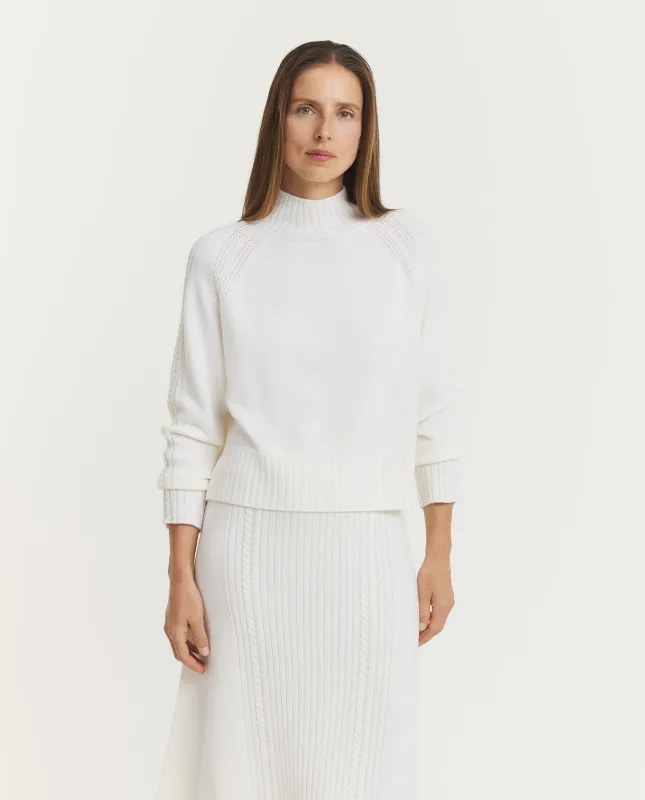 Wollen Raglan Trui - Wit sold by Pauw Amsterdam