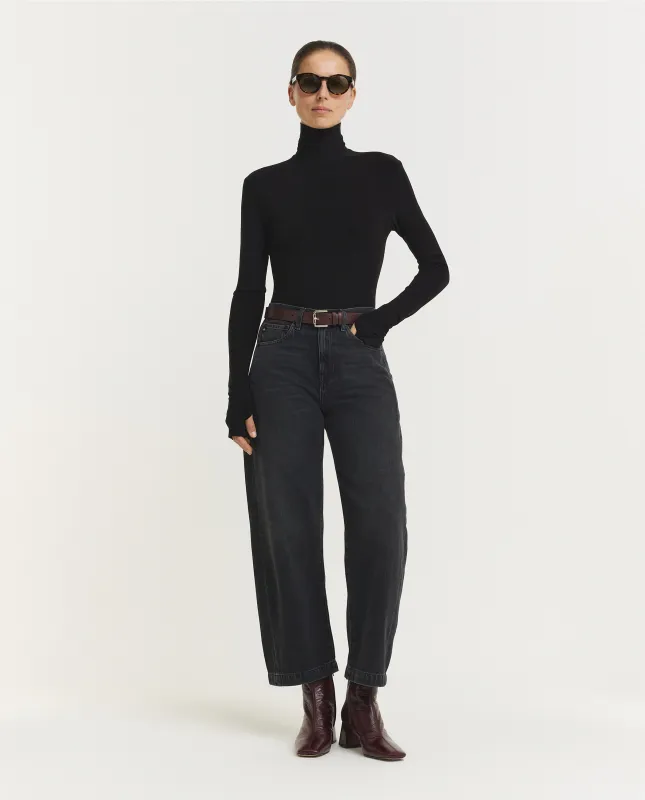 Hattie High-Rise Barrel Jeans - Donkergrijs sold by Pauw Amsterdam