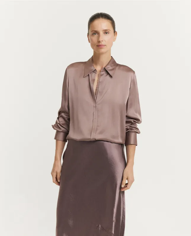 Relaxed Zijden Blouse - Roze sold by Pauw Amsterdam