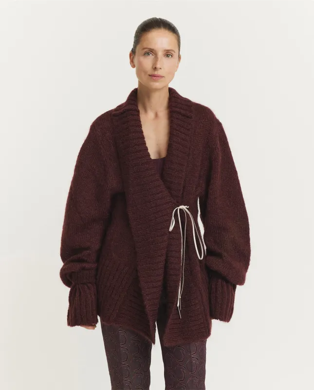 Mohair Wollen Temperance Vest - Rood made by Dries Van Noten