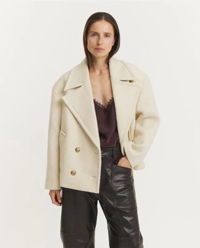 Korte Oversized DB Jas - Ecru sold by Pauw Amsterdam