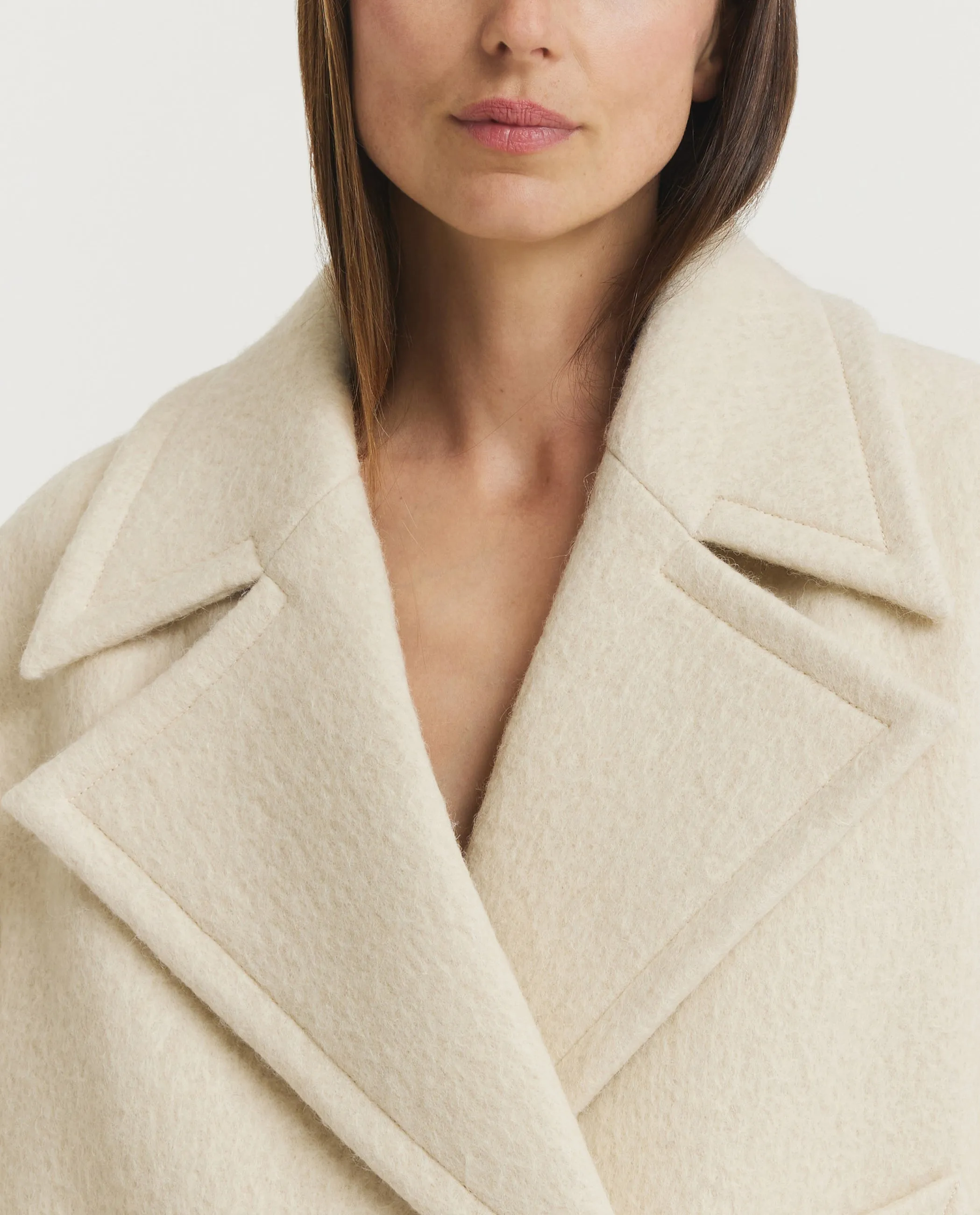 Korte Oversized DB Jas - Ecru sold by Pauw Amsterdam product image thumbnail 2