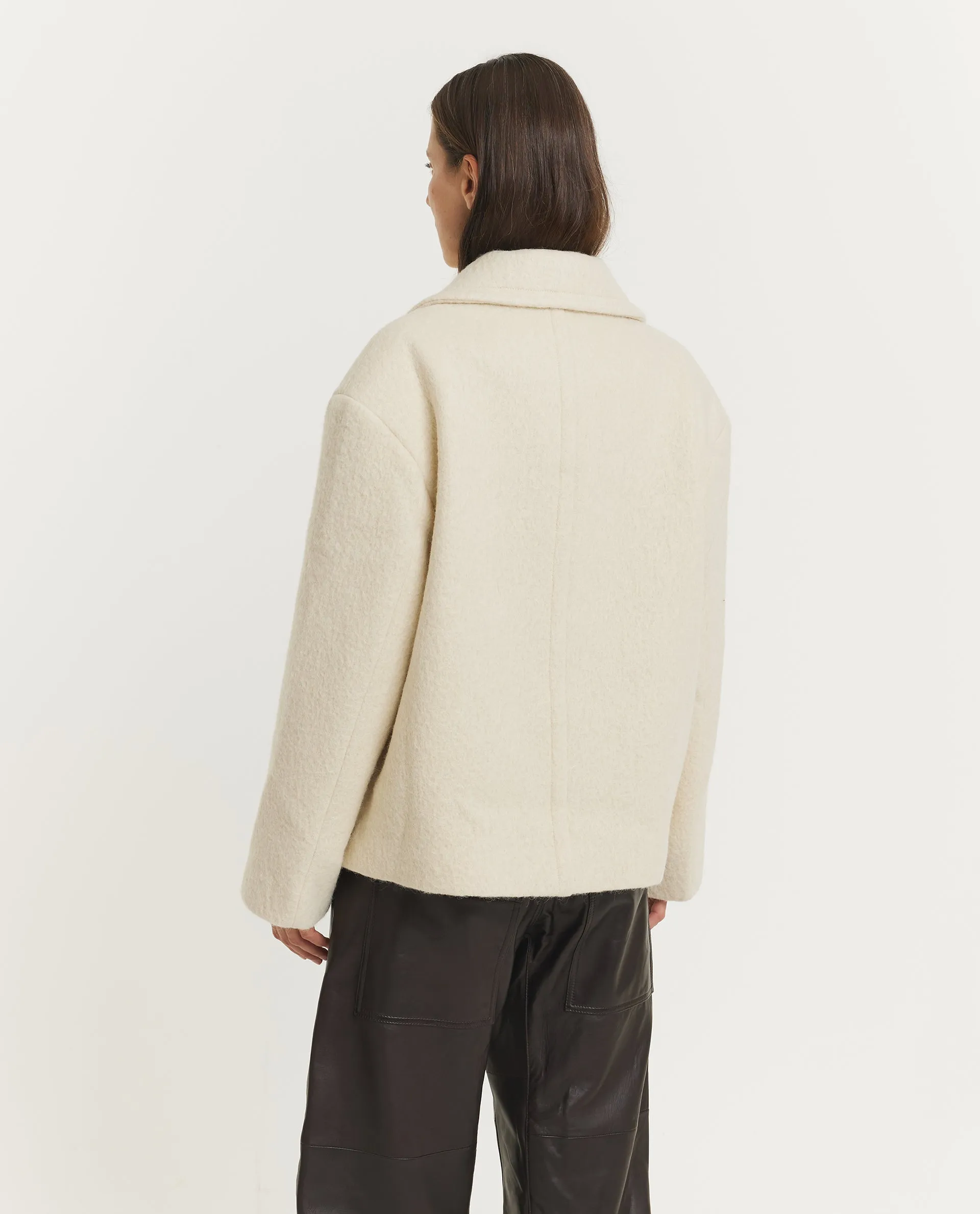 Korte Oversized DB Jas - Ecru sold by Pauw Amsterdam product image thumbnail 5