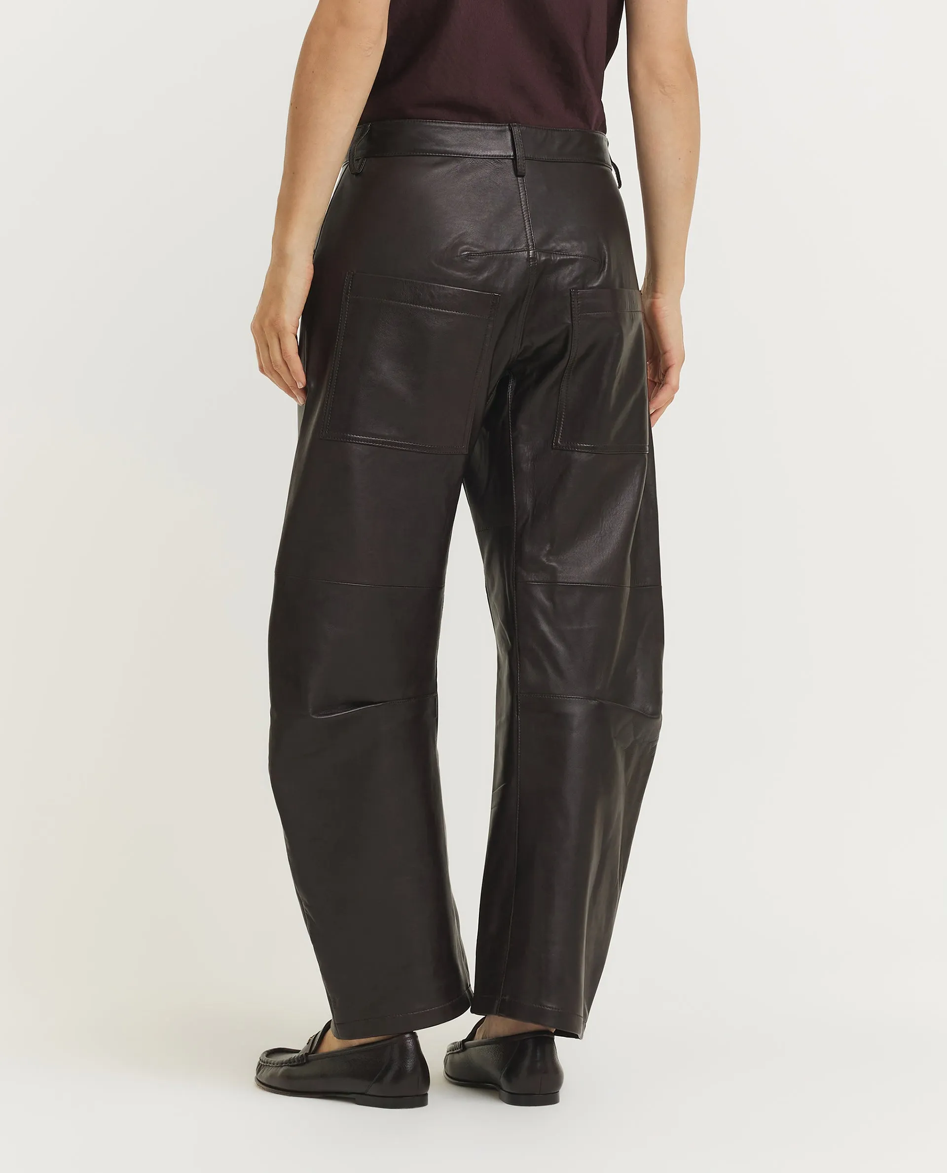 Shon Leren broek - Bruin sold by Pauw Amsterdam product image thumbnail 4