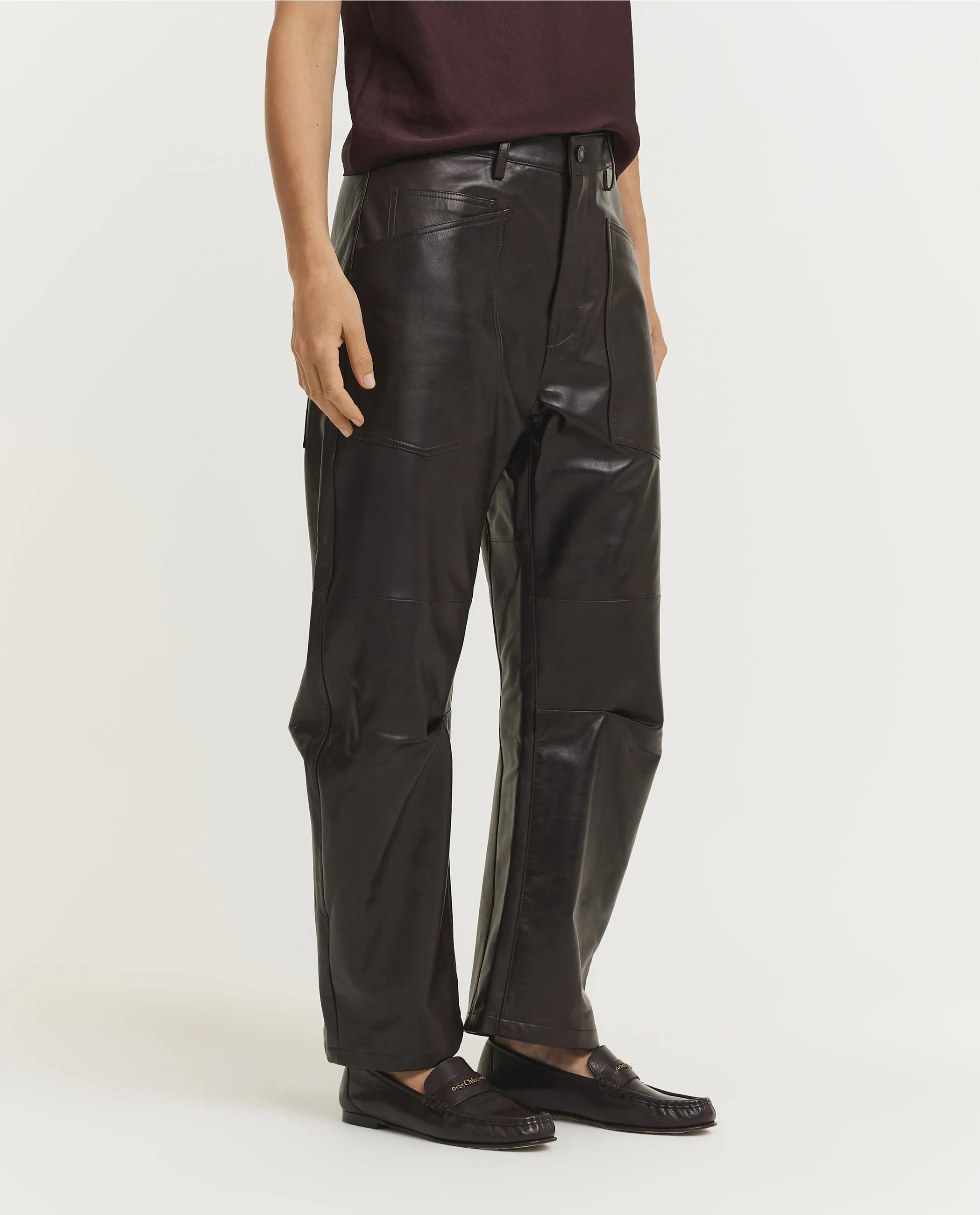 Shon Leren broek - Bruin sold by Pauw Amsterdam product image thumbnail 3
