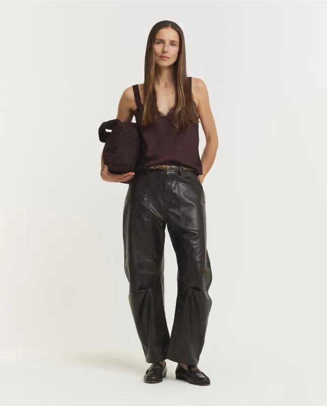 Shon Leren broek - Bruin sold by Pauw Amsterdam