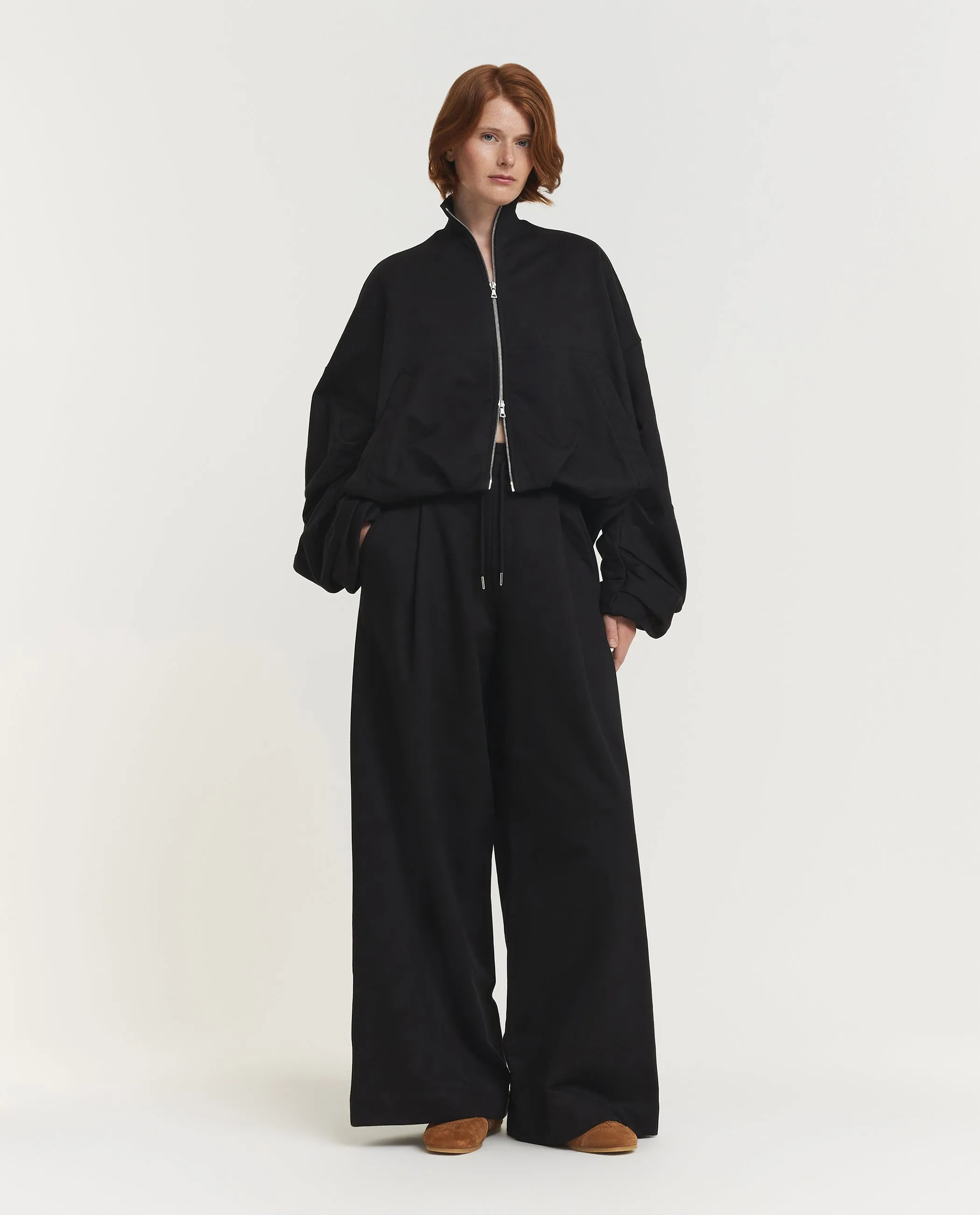 Wijde Katoenen Jogger - Zwart sold by Pauw Amsterdam