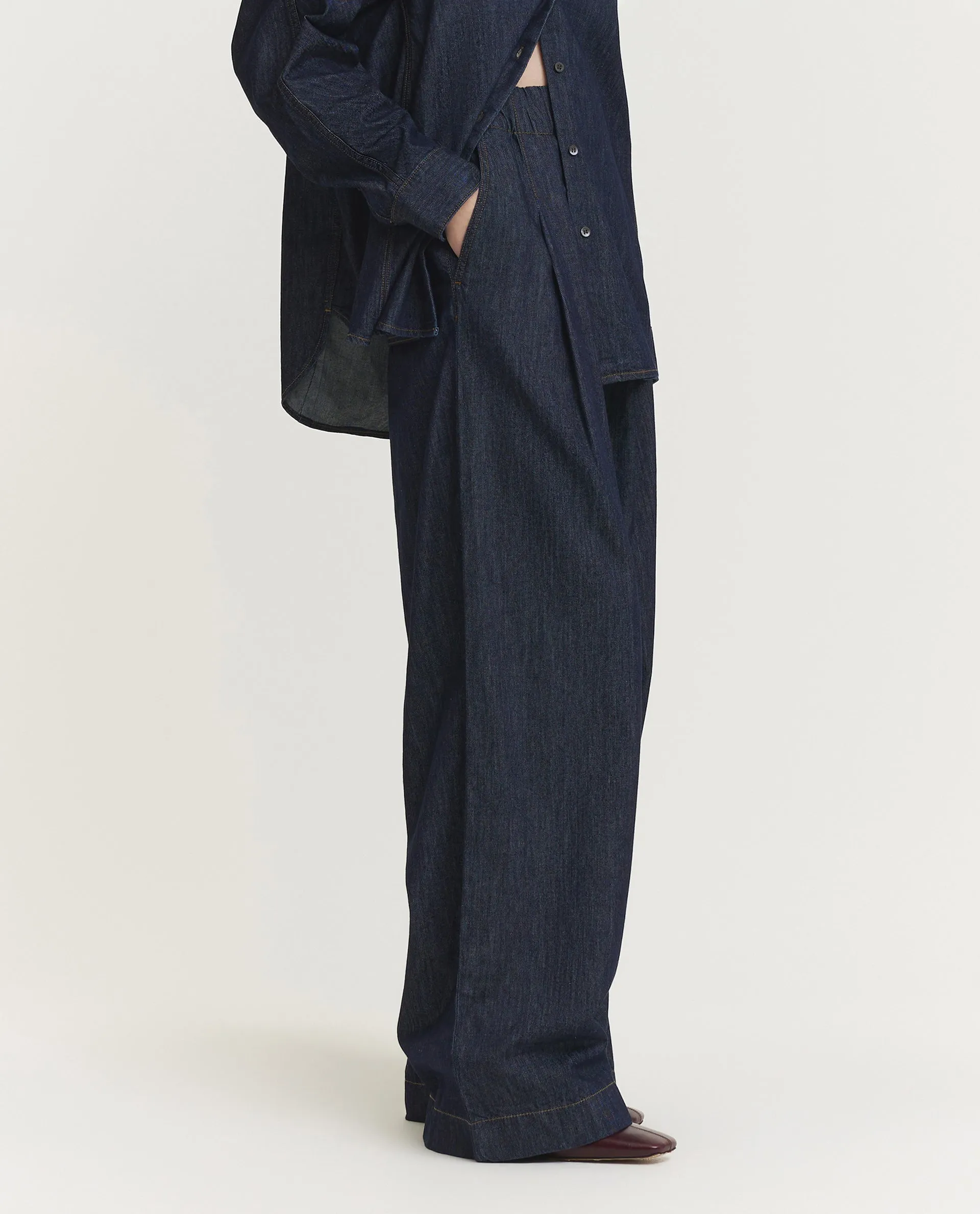 Wijde Pila Denim Broek - Donkerblauw sold by Pauw Amsterdam product image thumbnail 3