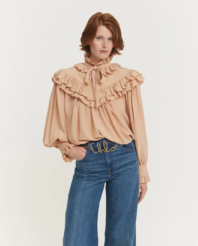 Oversized Geplooide Ruches Top - Roze sold by Pauw Amsterdam