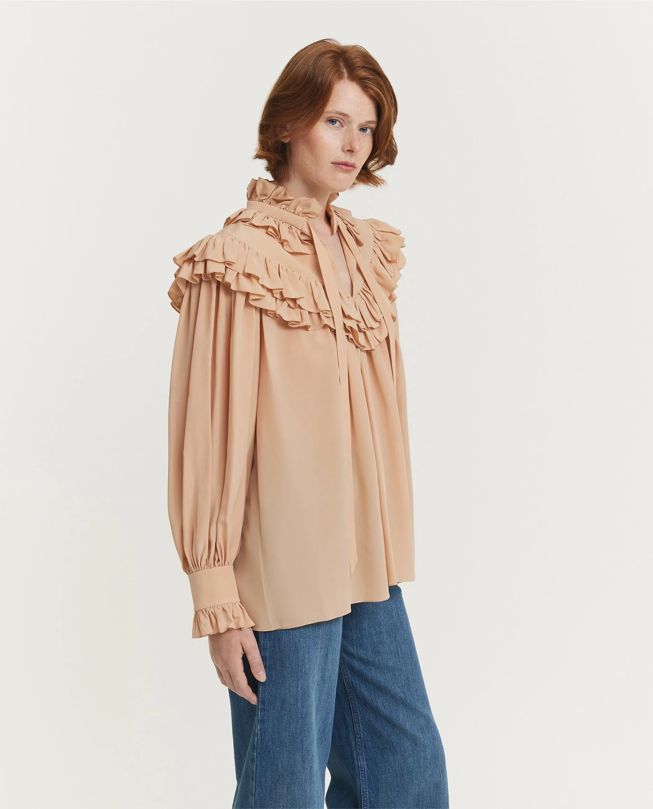 Oversized Geplooide Ruches Top - Roze sold by Pauw Amsterdam product image thumbnail 4