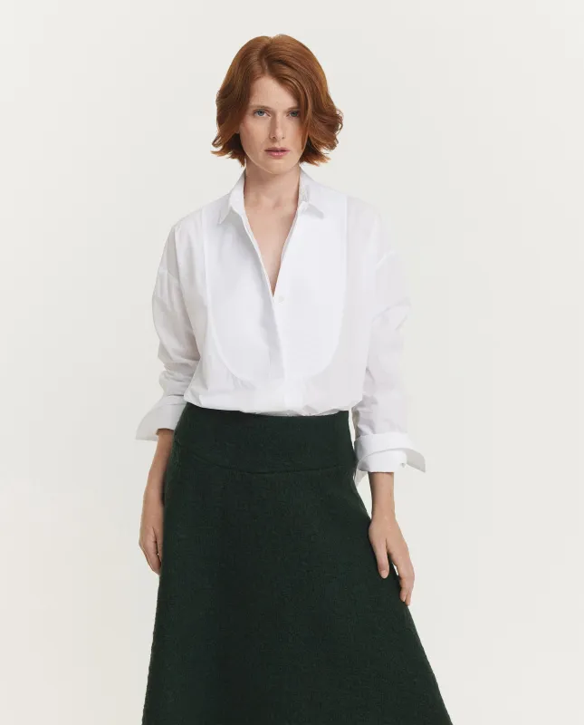 Katoenen Bib Blouse - Wit made by ODEEH