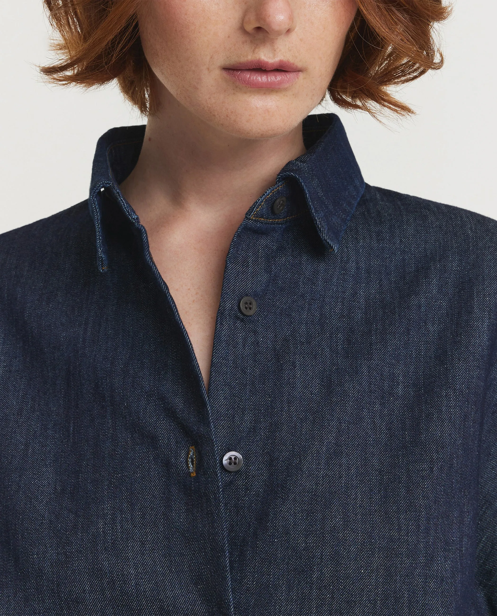 Wijd Casio Denim Shirt - Donkerblauw sold by Pauw Amsterdam product image thumbnail 2