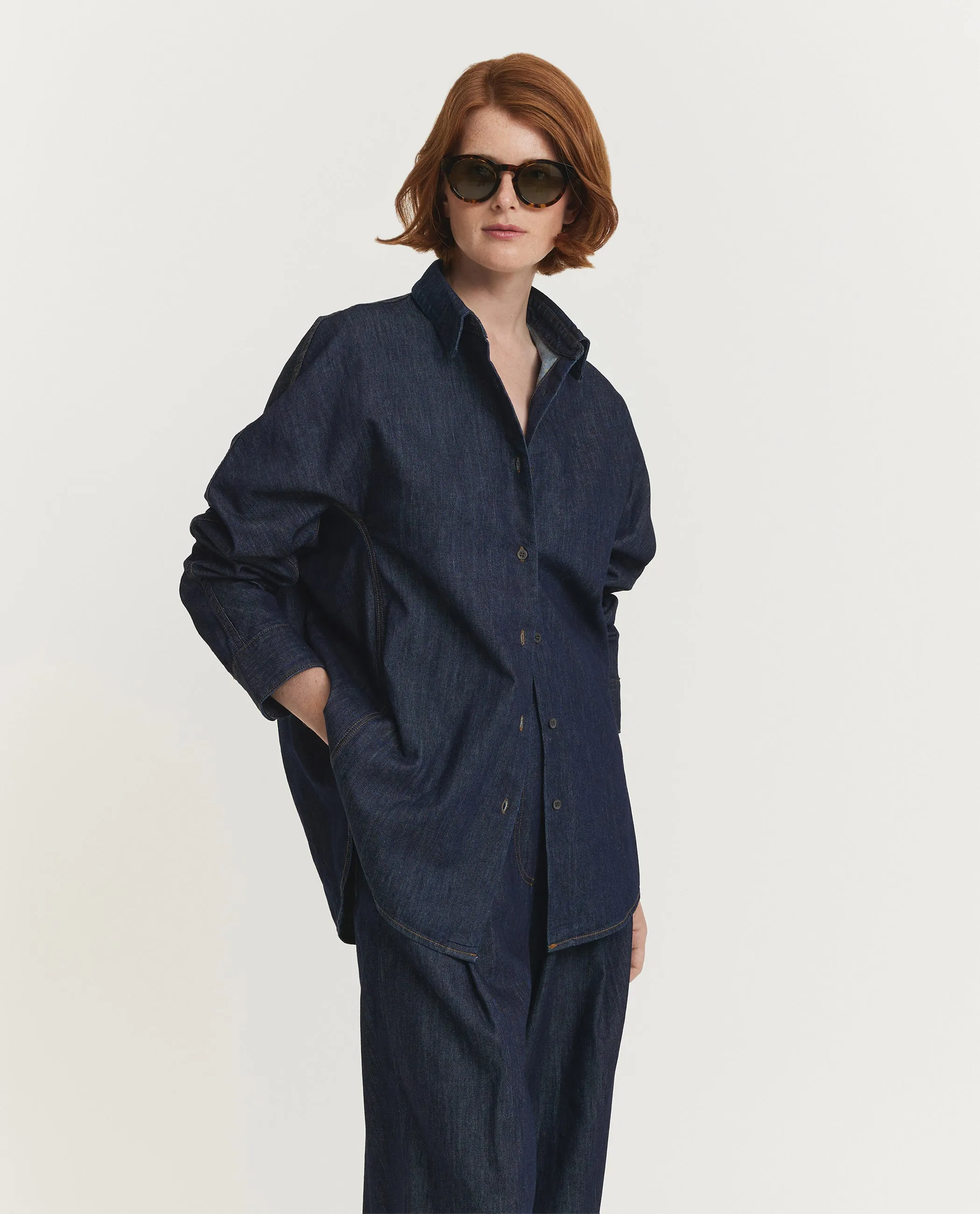 Wijd Casio Denim Shirt - Donkerblauw sold by Pauw Amsterdam product image thumbnail 4