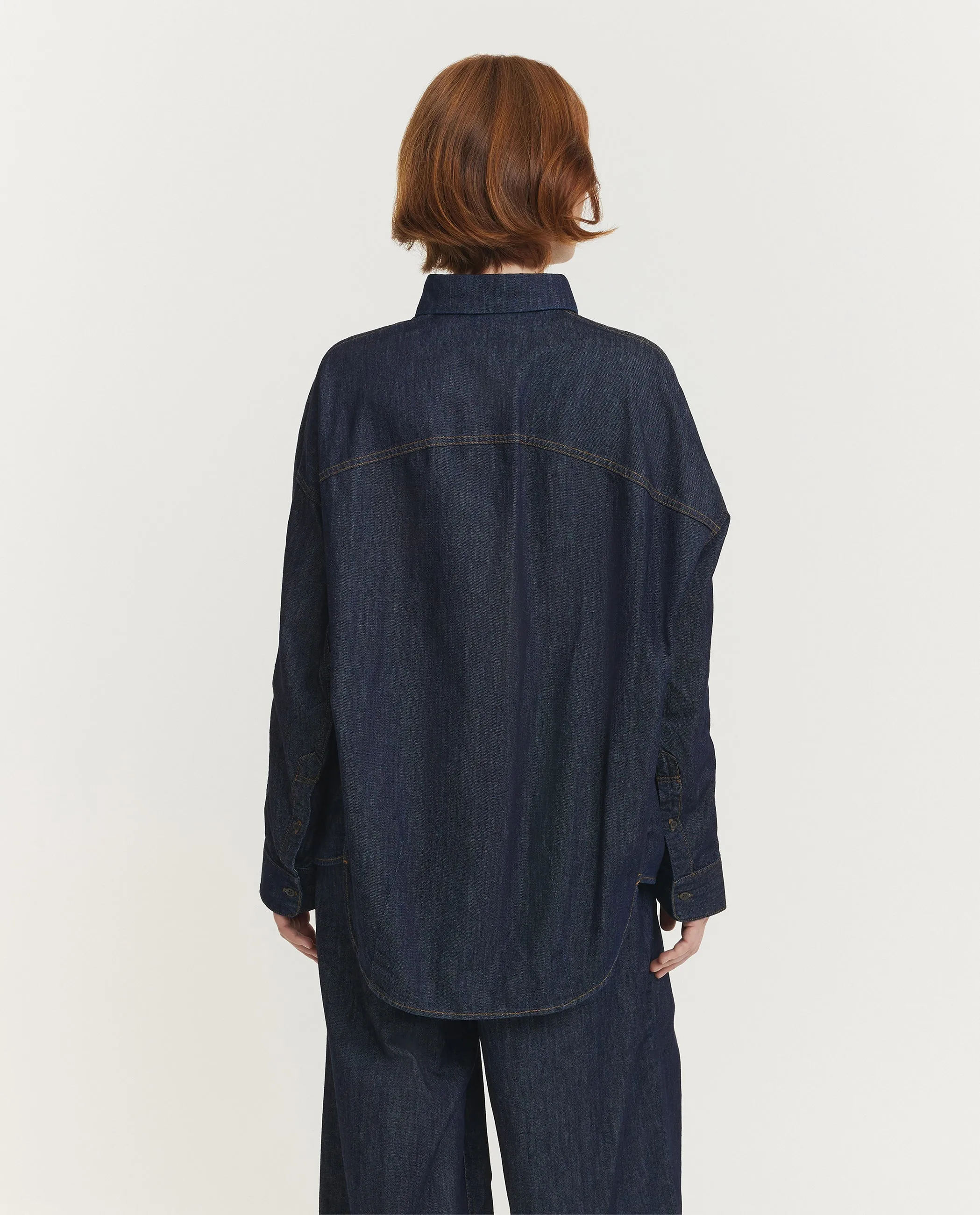 Wijd Casio Denim Shirt - Donkerblauw sold by Pauw Amsterdam product image thumbnail 5