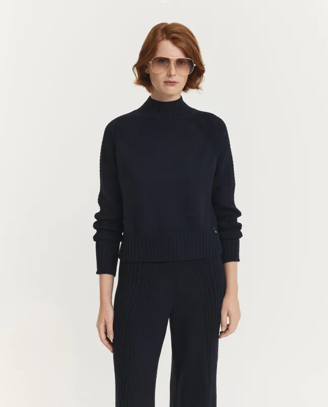 Wollen Raglan Trui - Donkerblauw sold by Pauw Amsterdam