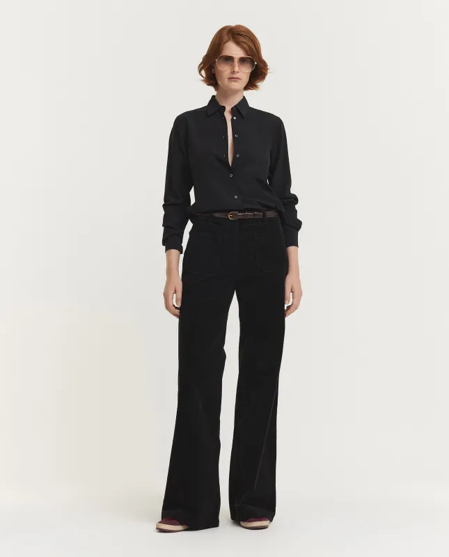 Corduroy Florence Broek - Zwart made by Nili Lotan