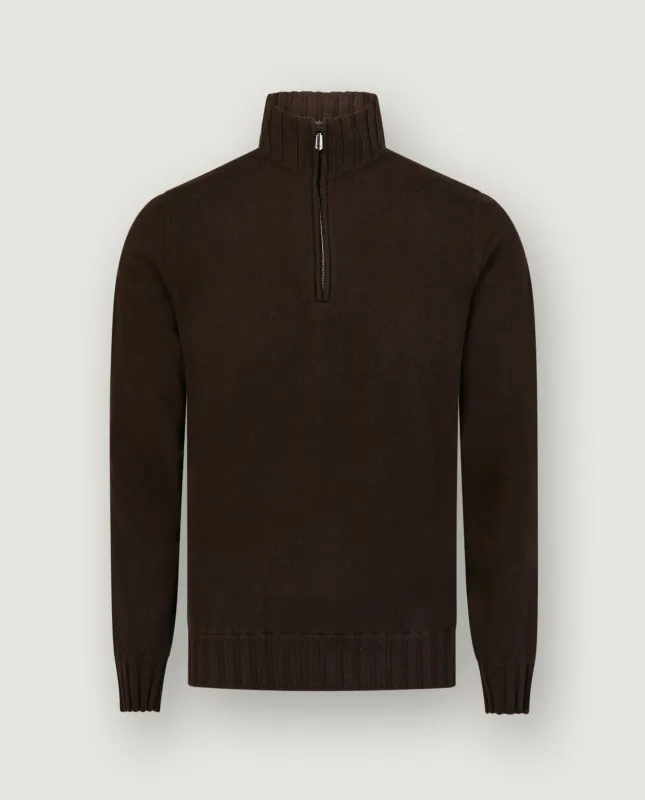 Cashmere Zip-Knit - Bruin sold by Pauw Amsterdam