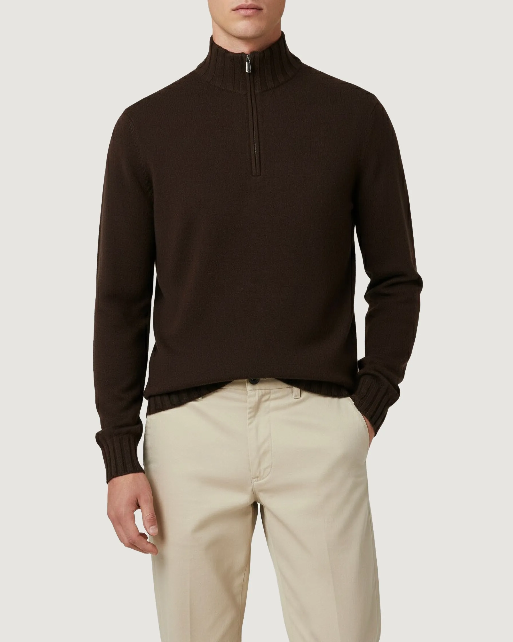 Cashmere Zip-Knit - Bruin sold by Pauw Amsterdam product image thumbnail 2