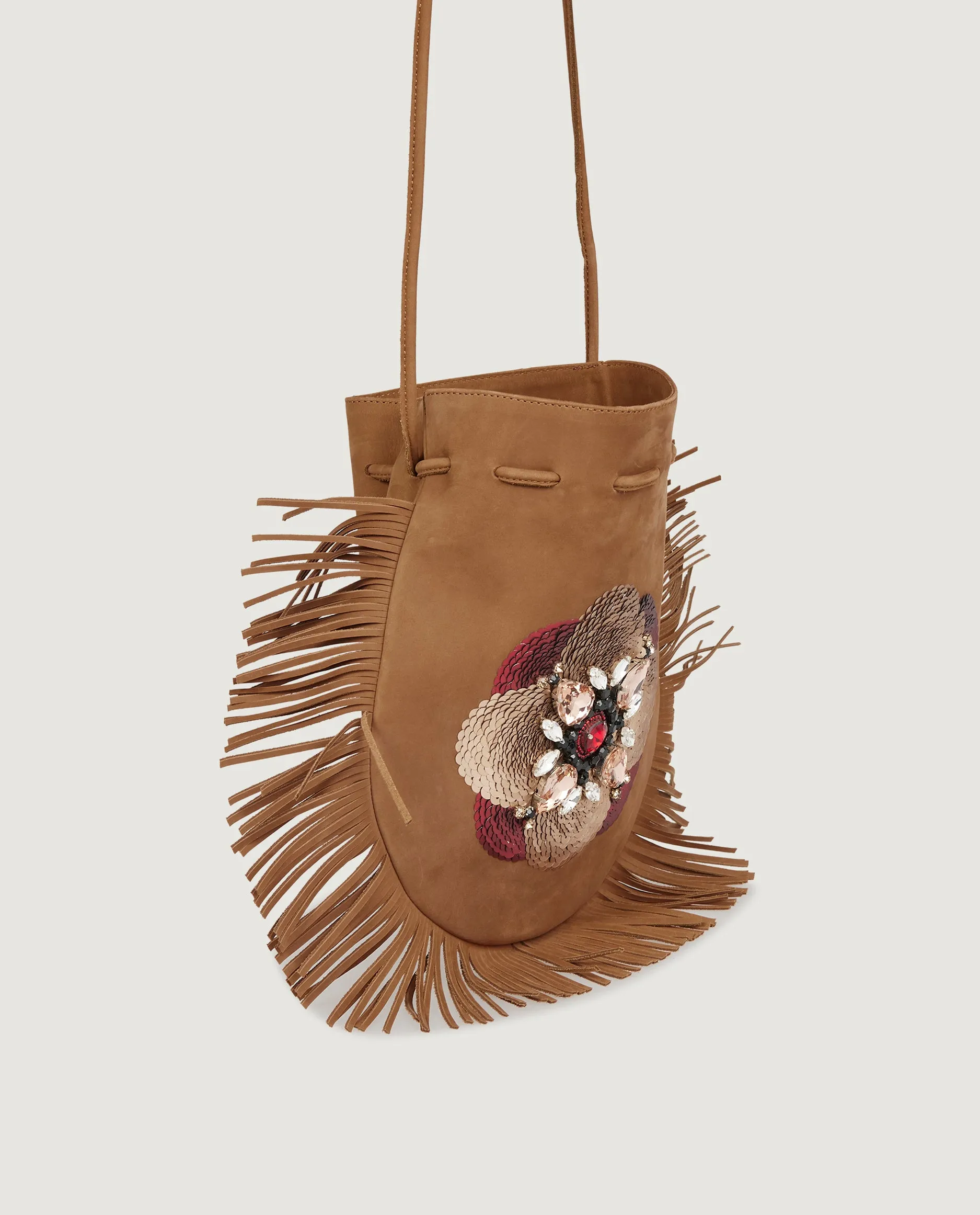 Grote Geborduurde Power Pouch - Lichtbruin sold by Pauw Amsterdam product image thumbnail 3