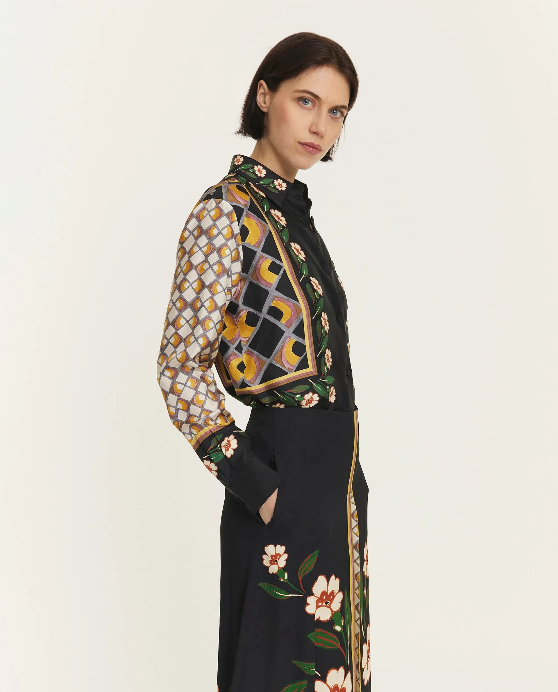 Zijden Boy Blouse - Zwart sold by Pauw Amsterdam product image thumbnail 4