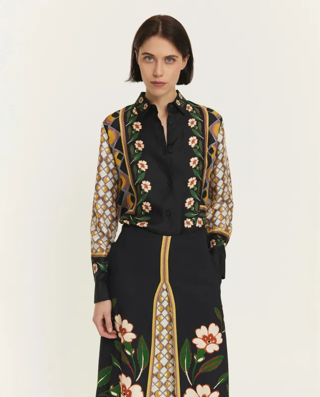 Zijden Boy Blouse - Zwart sold by Pauw Amsterdam