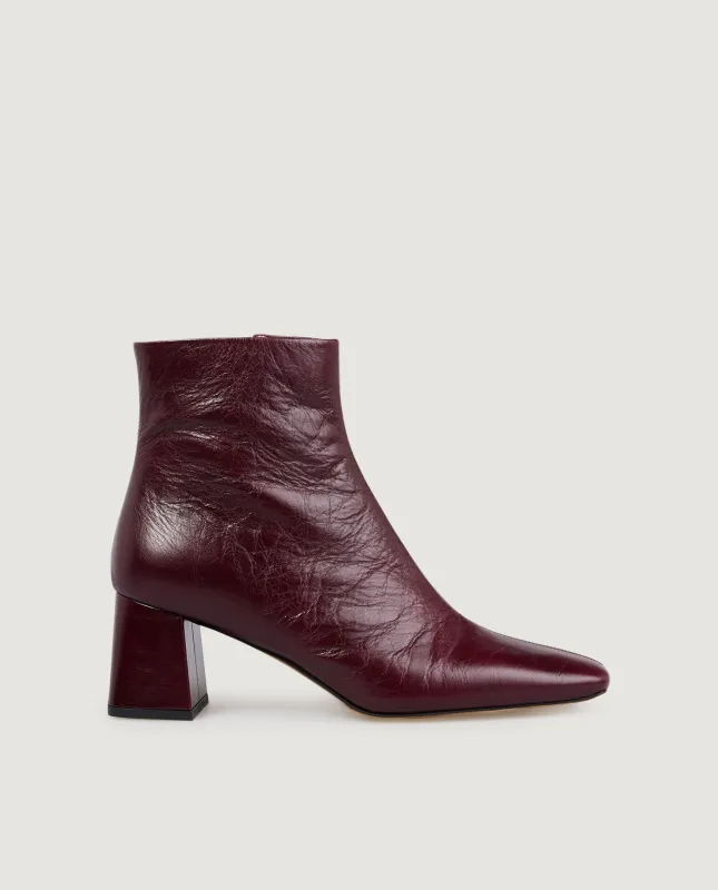 Heeled Patent Leren Enkel Laarzen - Rood sold by Pauw Amsterdam