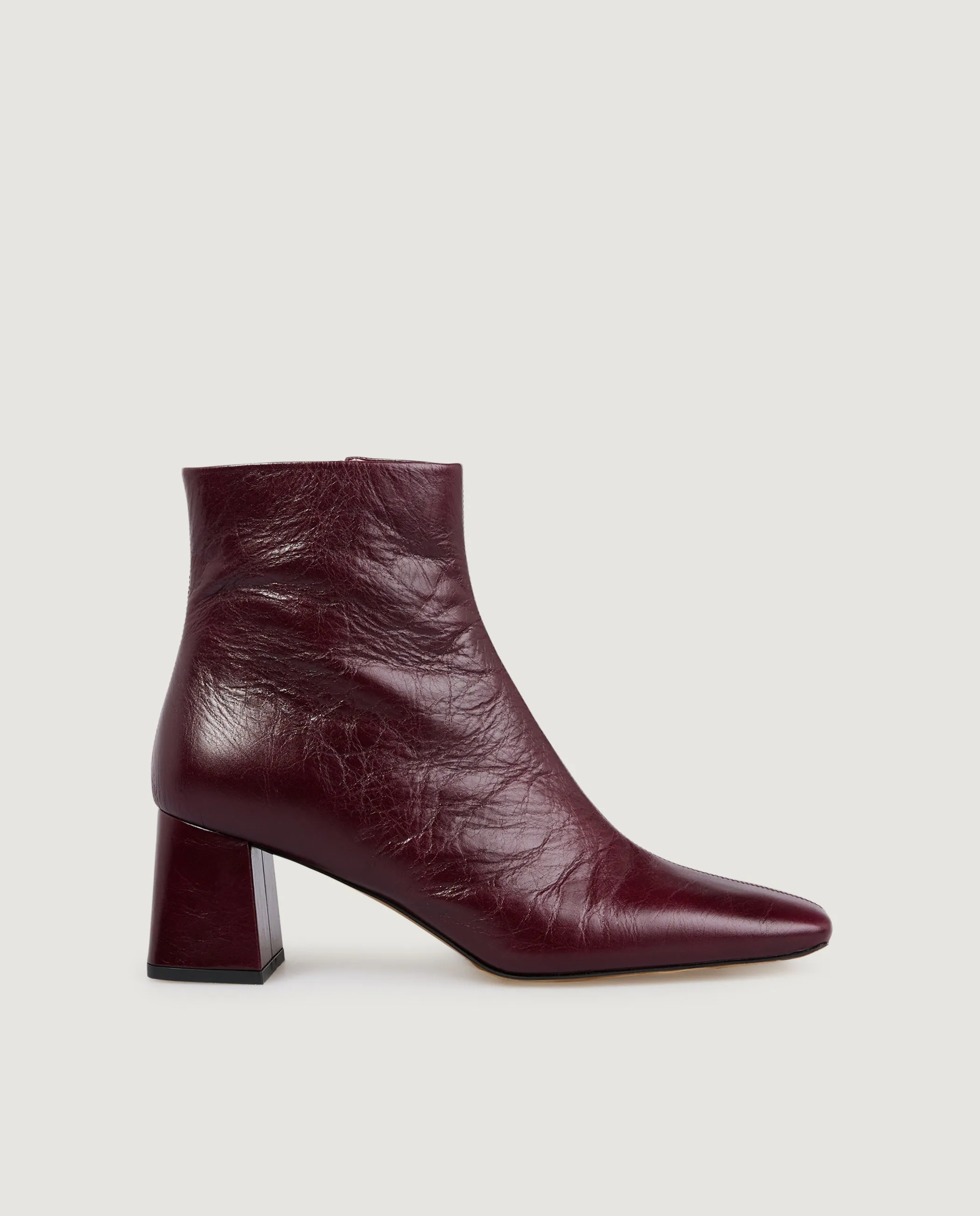 Heeled Patent Leren Enkel Laarzen - Rood sold by Pauw Amsterdam
