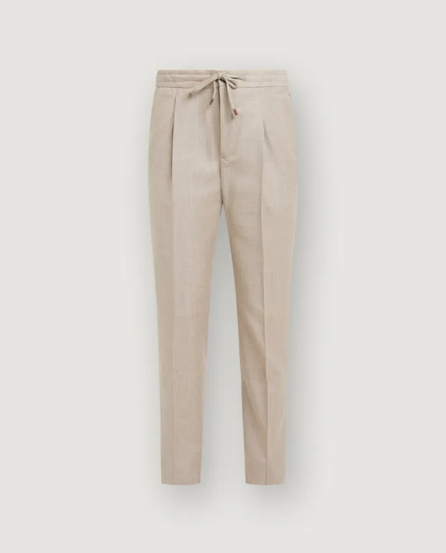 Flannel Wollen Jogger - Lichtbruin sold by Pauw Amsterdam