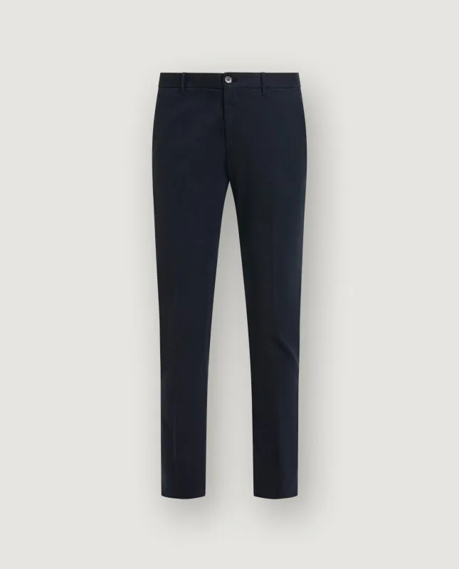 Katoen Lyocell Chino's - Donkerblauw made by Incotex