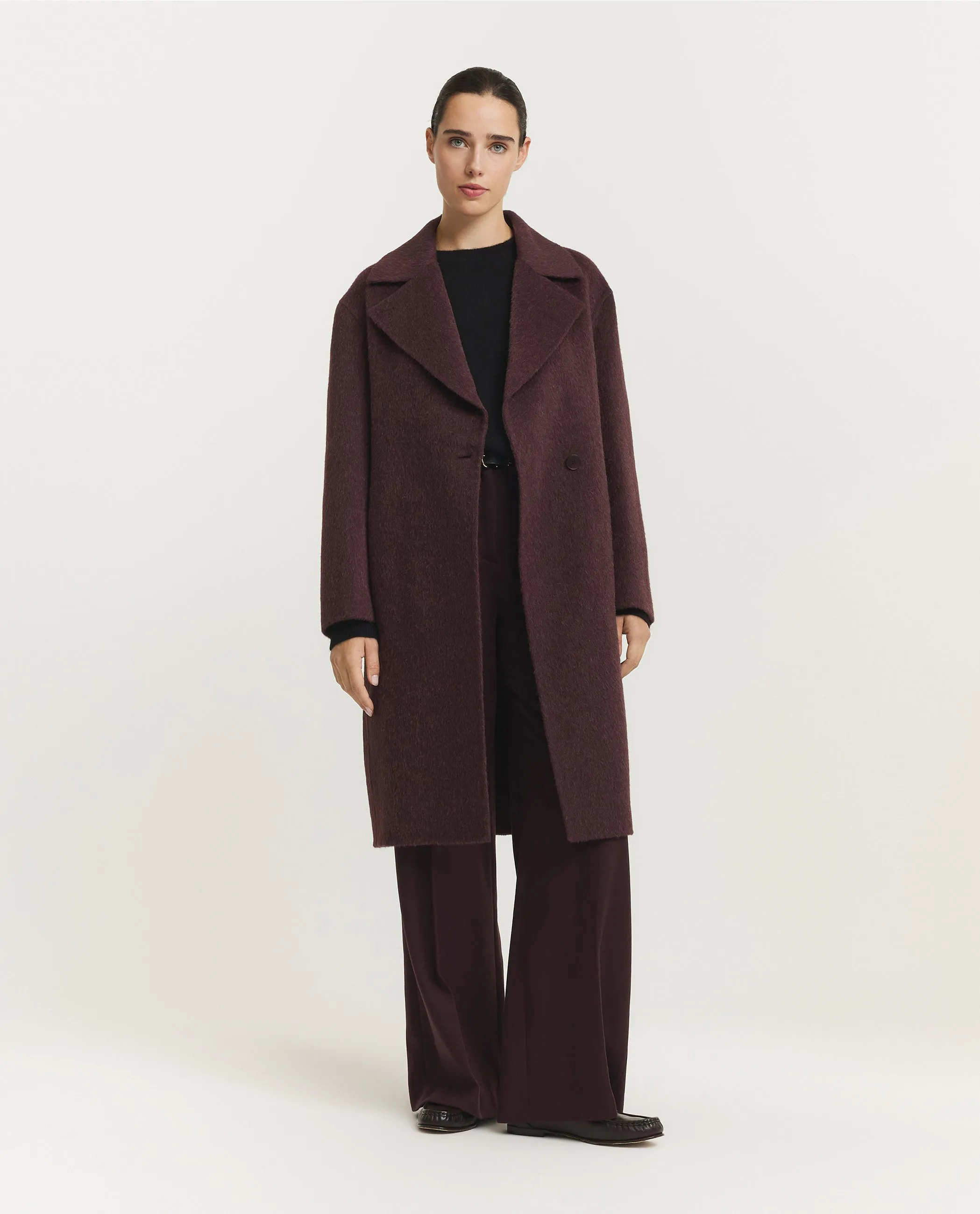 Brushed Double Face Yves Coat - Paars sold by Pauw Amsterdam