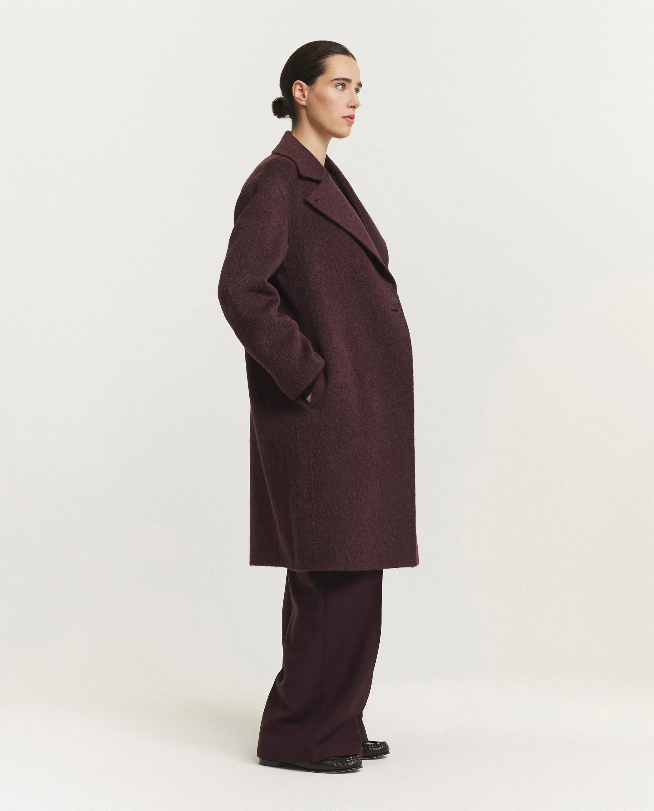 Brushed Double Face Yves Coat - Paars sold by Pauw Amsterdam product image thumbnail 4