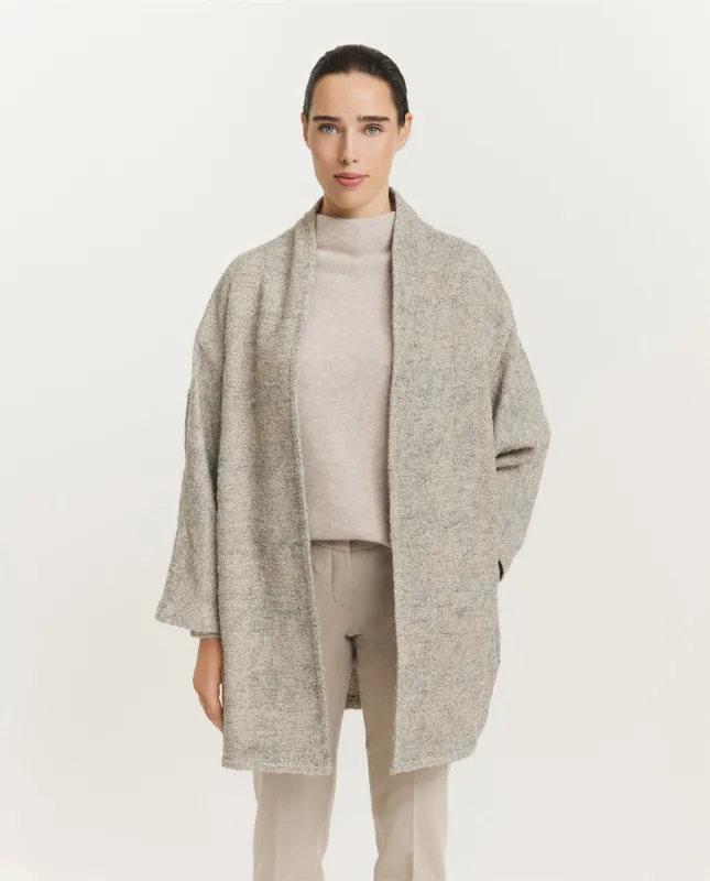 Kimono Structuur Vest - Lichtgrijs sold by Pauw Amsterdam