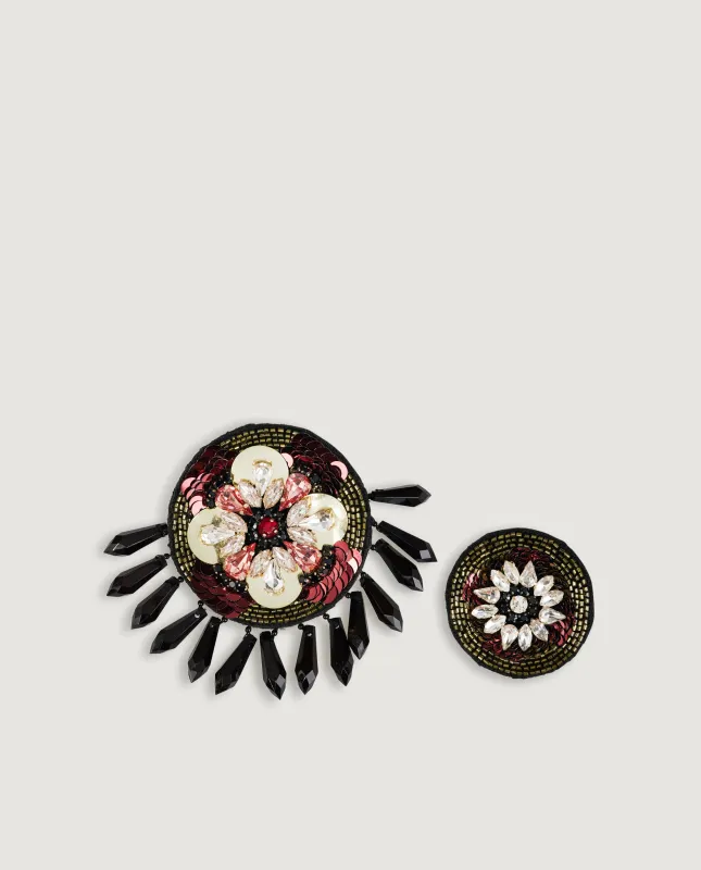 Geborduurde Broche Set - Zwart sold by Pauw Amsterdam
