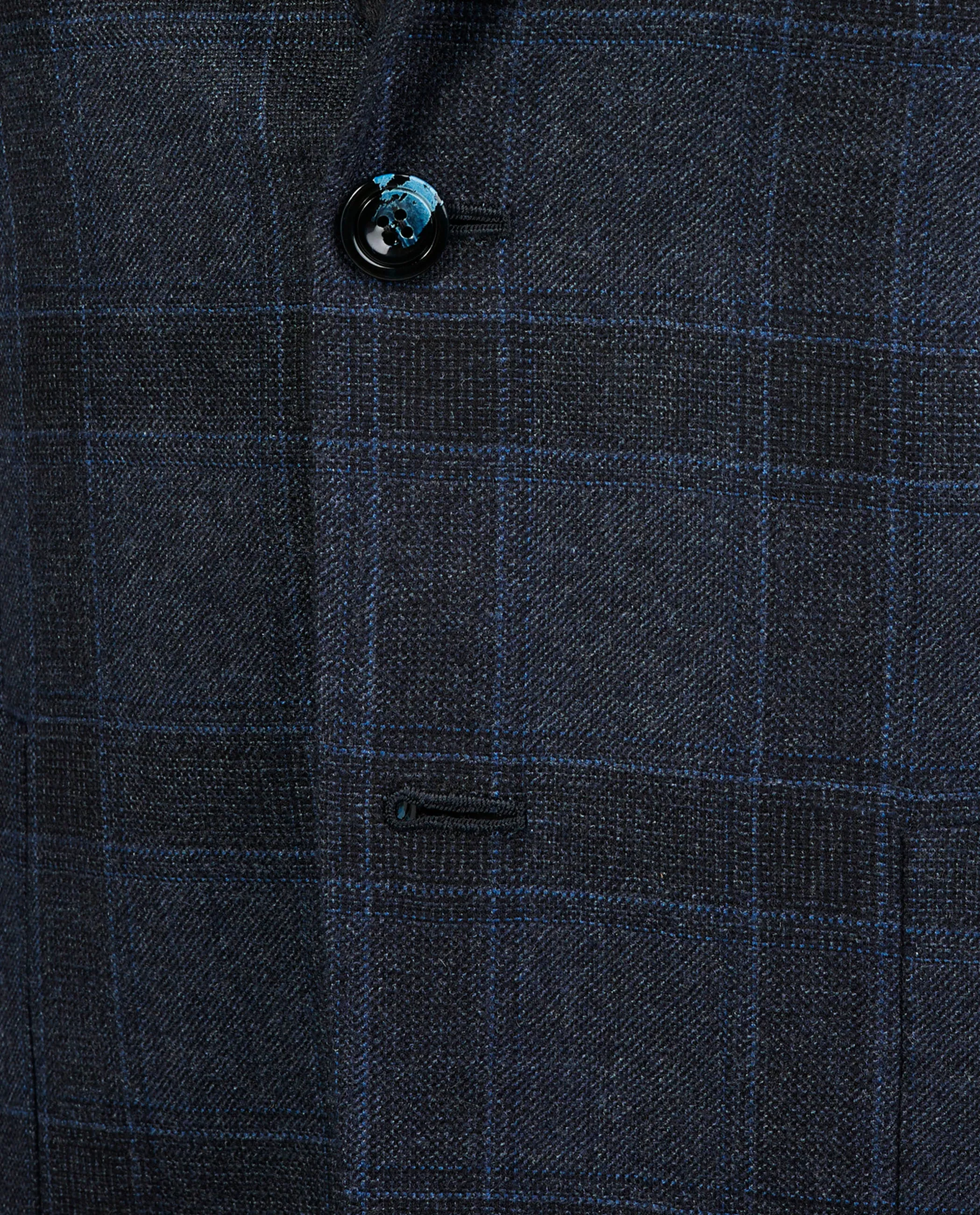 Geruit Handgemaakt Cashmere Jasje - Blauw sold by Pauw Amsterdam product image thumbnail 3