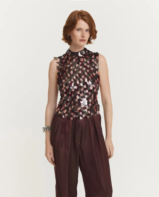 Carmasa Pailletten Top - Rood sold by Pauw Amsterdam