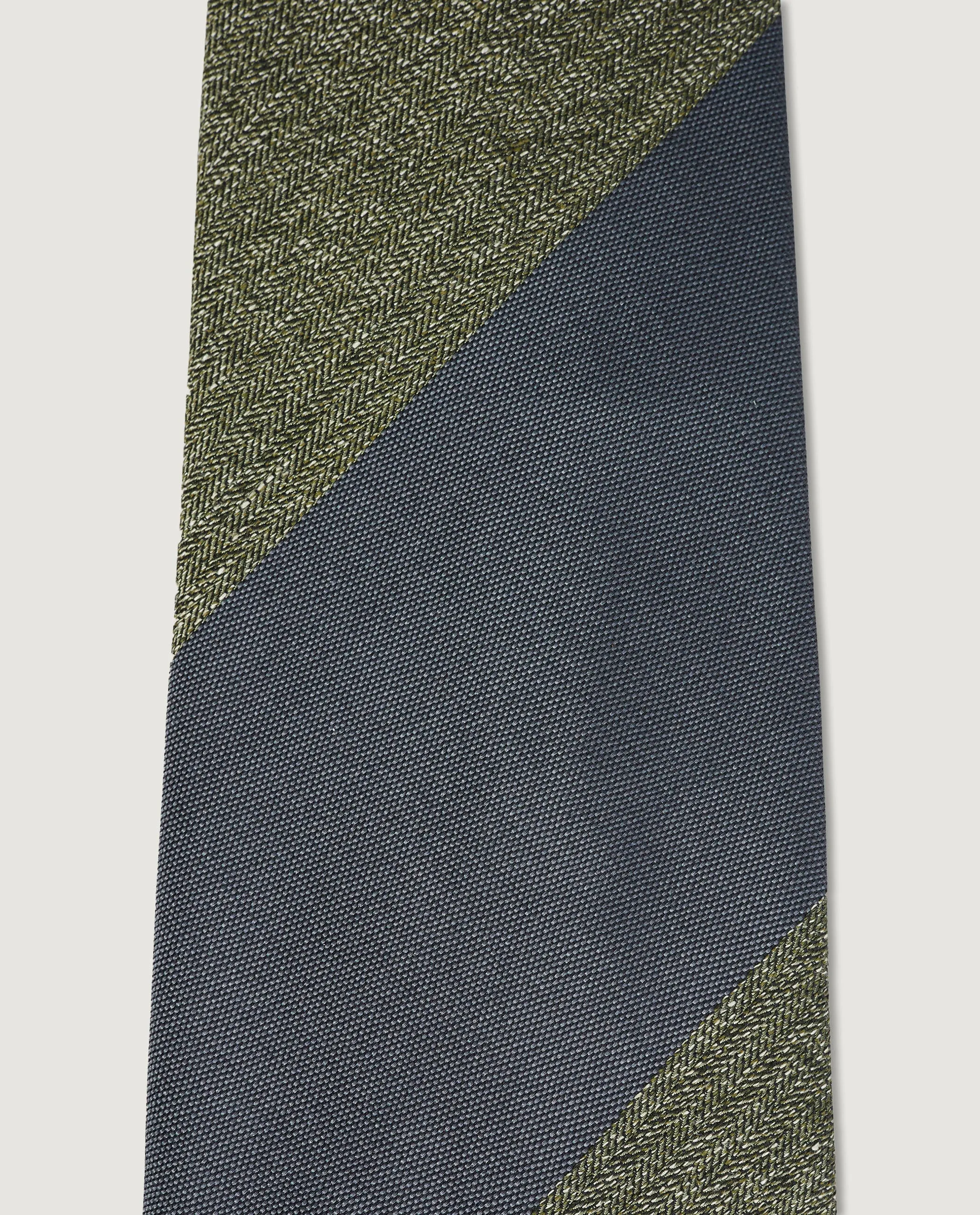 Gestreepte Zijden Katoenen Das - Groen sold by Pauw Amsterdam product image thumbnail 2